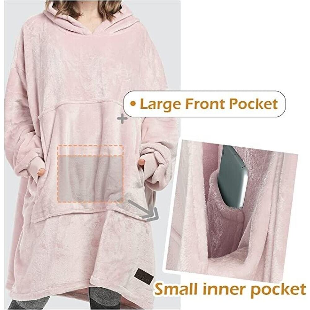 Catalonia Pink Premium Hoodie Blanket Velour Sweatshirt Kangaroo Pouch Oversized